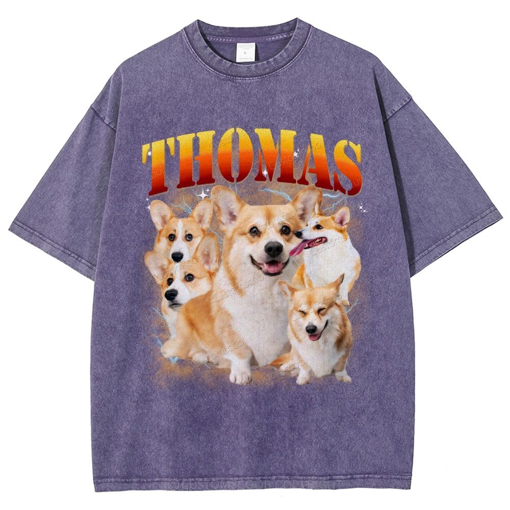 Comfort Colors Pet Photo Customizable Unisex Fit Washed T-Shirt