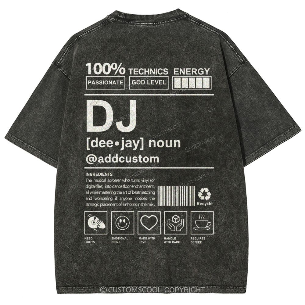 DJ Addcustom Unisex Fit Washed T-Shirt