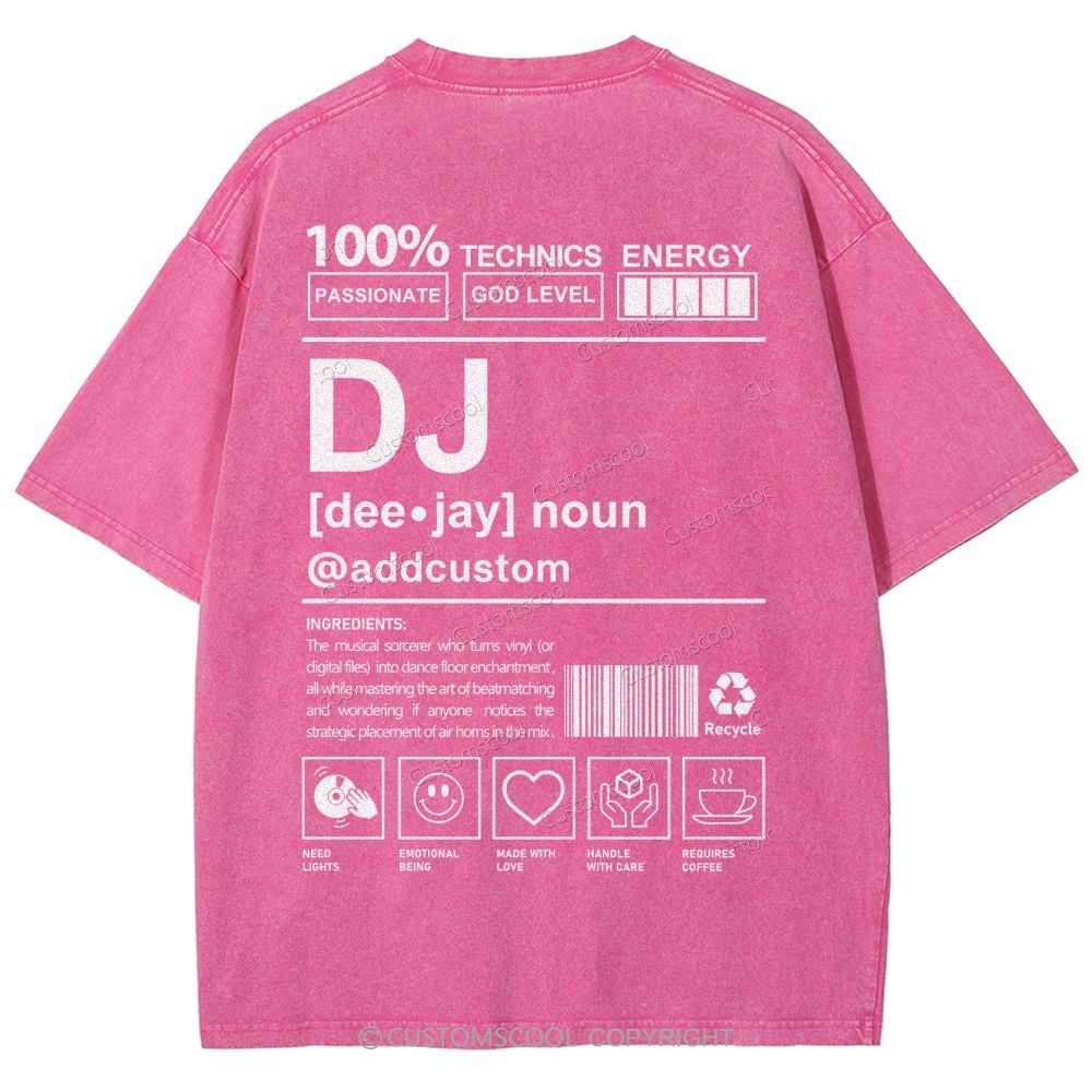 DJ Addcustom Unisex Fit Washed T-Shirt Customscool