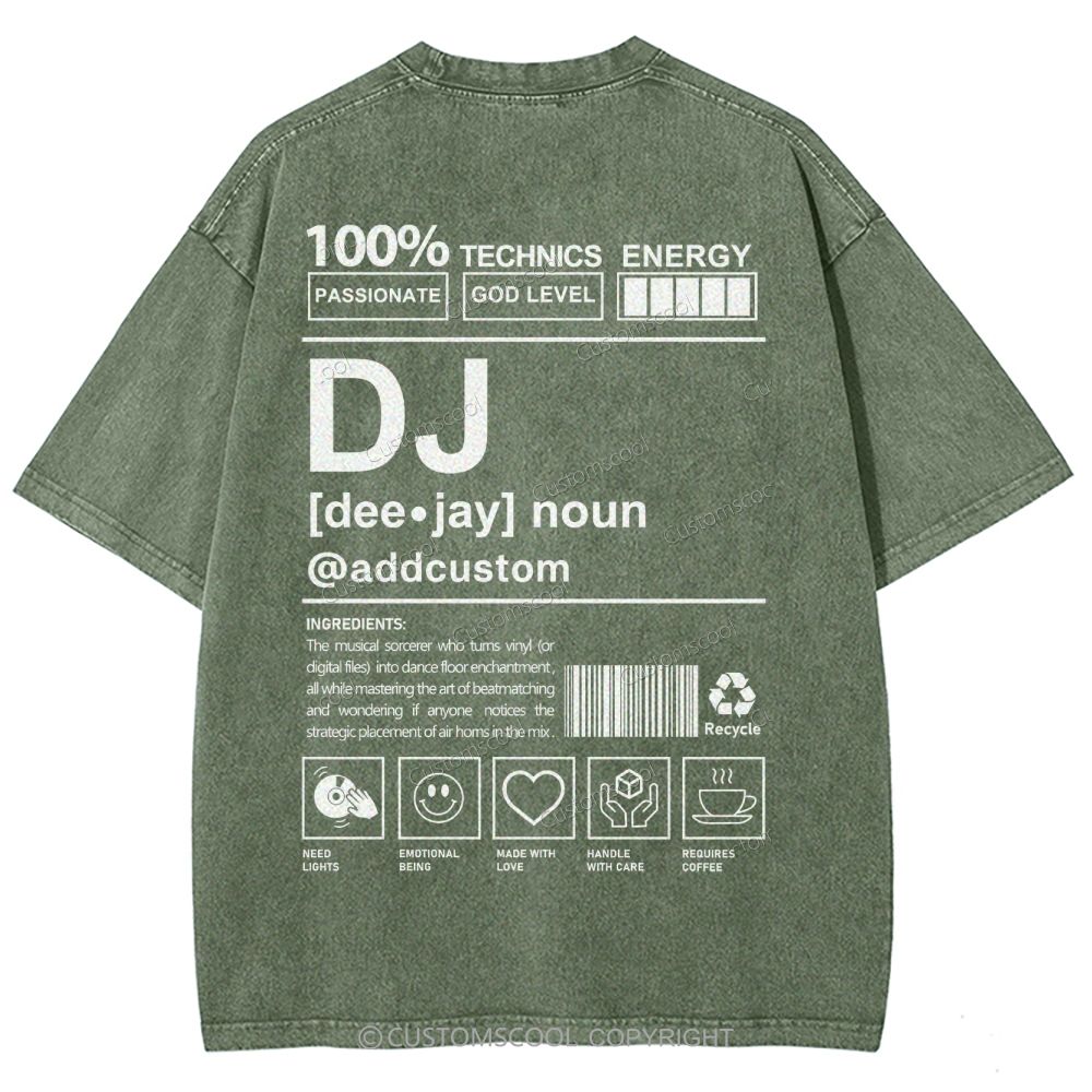 DJ Addcustom Unisex Fit Washed T-Shirt Customscool