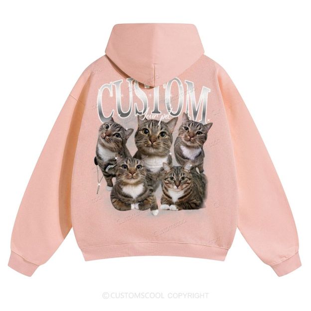 Custom Pet Photo Comfort Solid Color Hoodie Customscool
