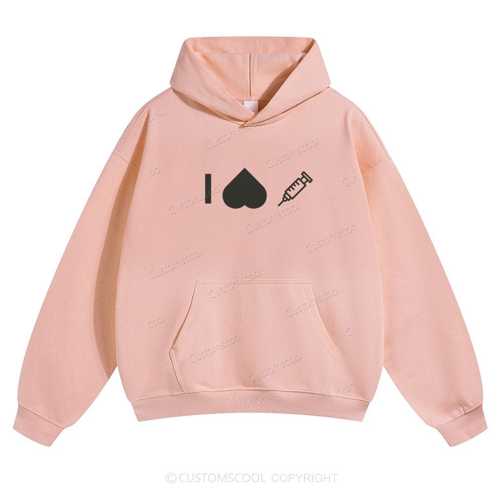 Customizable Icon "I HATE Syringes" Solid Color Hoodie Customscool