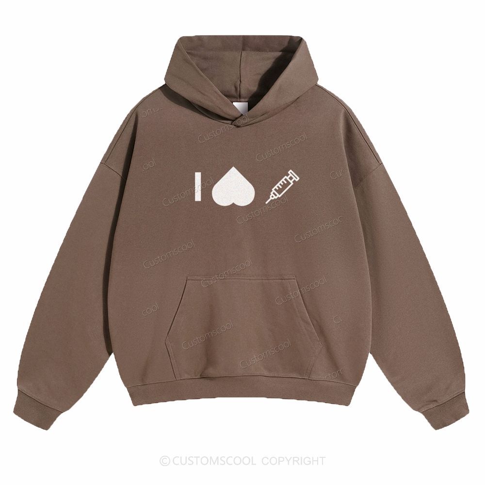Customizable Icon "I HATE Syringes" Solid Color Hoodie Customscool