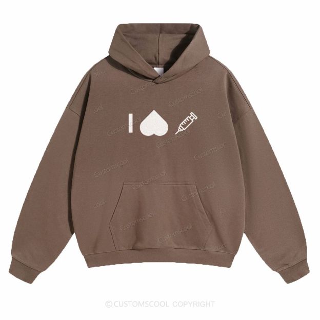 Customizable Icon "I HATE Syringes" Solid Color Hoodie Customscool