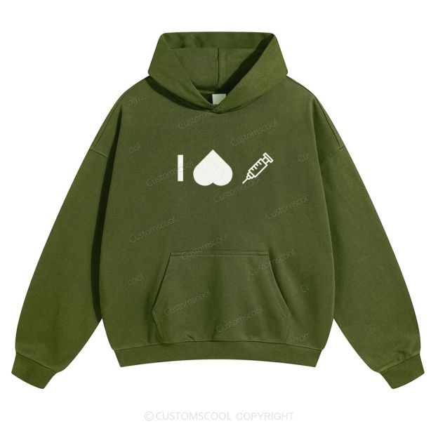 Customizable Icon "I HATE Syringes" Solid Color Hoodie Customscool