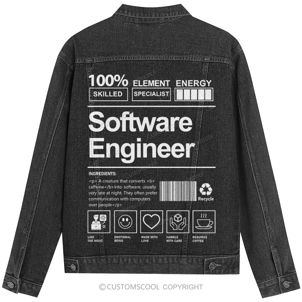 Coding Jacket Software Engineer Denim Jacket Customscool