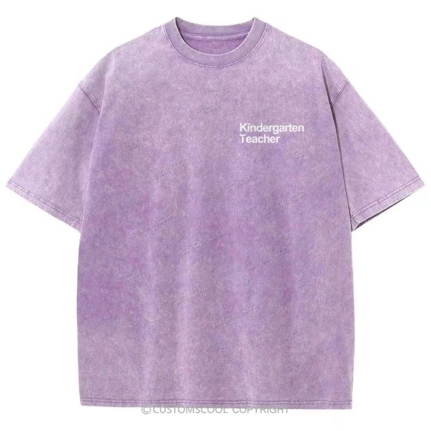Kindergarten Teacher Addcustom Unisex Fit Washed T-Shirt Customscool