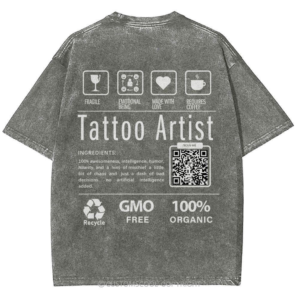 Tattoo Artist Addcustom Unisex Fit Washed T-Shirt Customscool