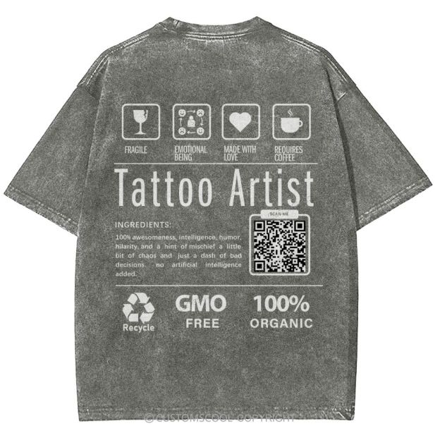 Tattoo Artist Addcustom Unisex Fit Washed T-Shirt Customscool