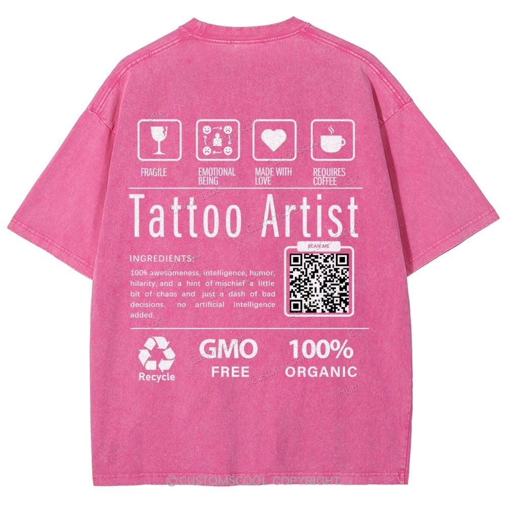 Tattoo Artist Addcustom Unisex Fit Washed T-Shirt Customscool