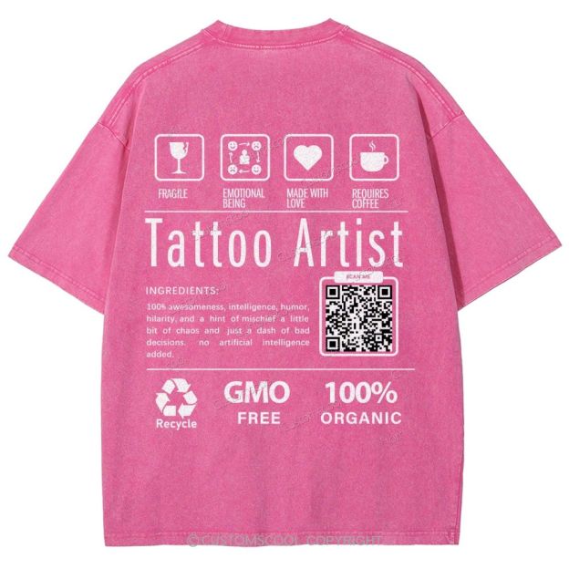 Tattoo Artist Addcustom Unisex Fit Washed T-Shirt Customscool