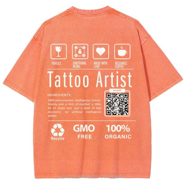 Tattoo Artist Addcustom Unisex Fit Washed T-Shirt Customscool