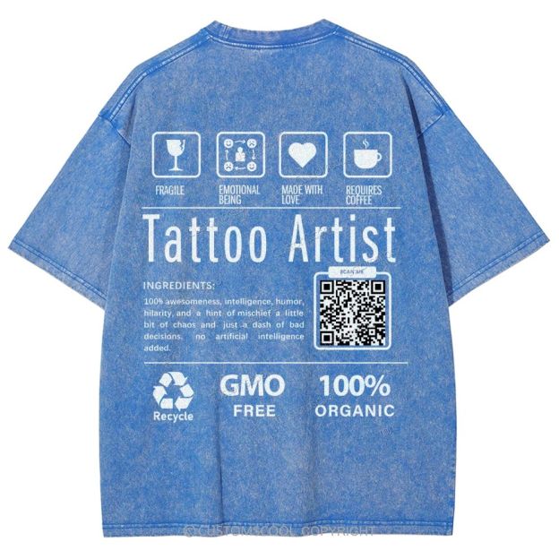 Tattoo Artist Addcustom Unisex Fit Washed T-Shirt Customscool