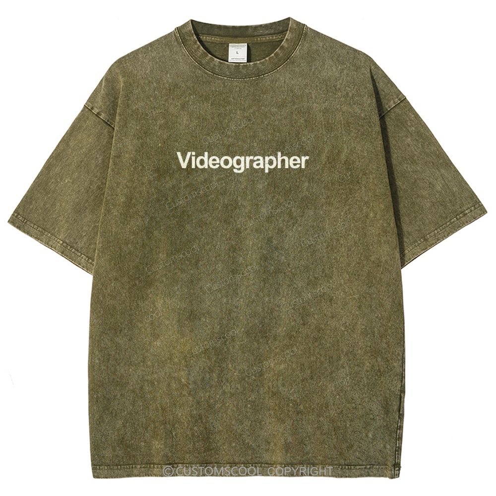 Videographer Addcustom Unisex Fit Washed T-Shirt Customscool