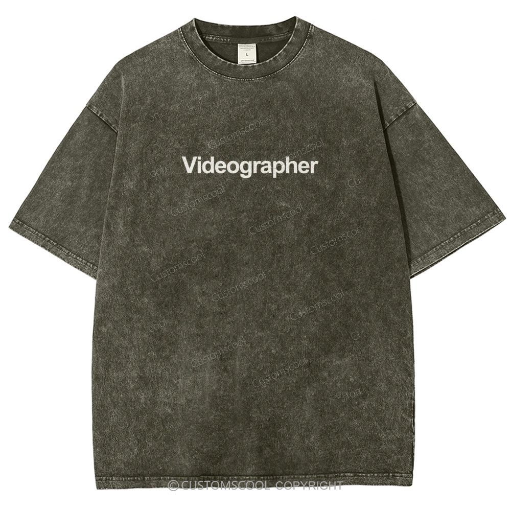 Videographer Addcustom Unisex Fit Washed T-Shirt Customscool