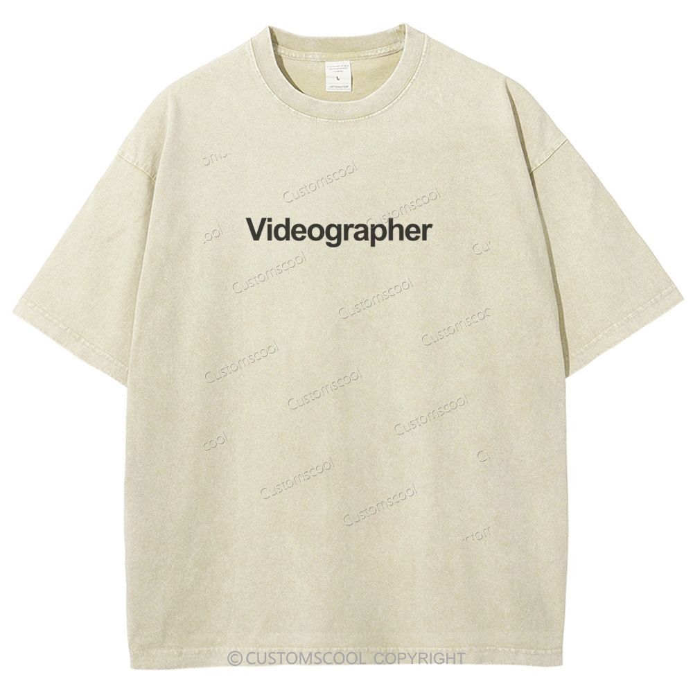 Videographer Addcustom Unisex Fit Washed T-Shirt Customscool