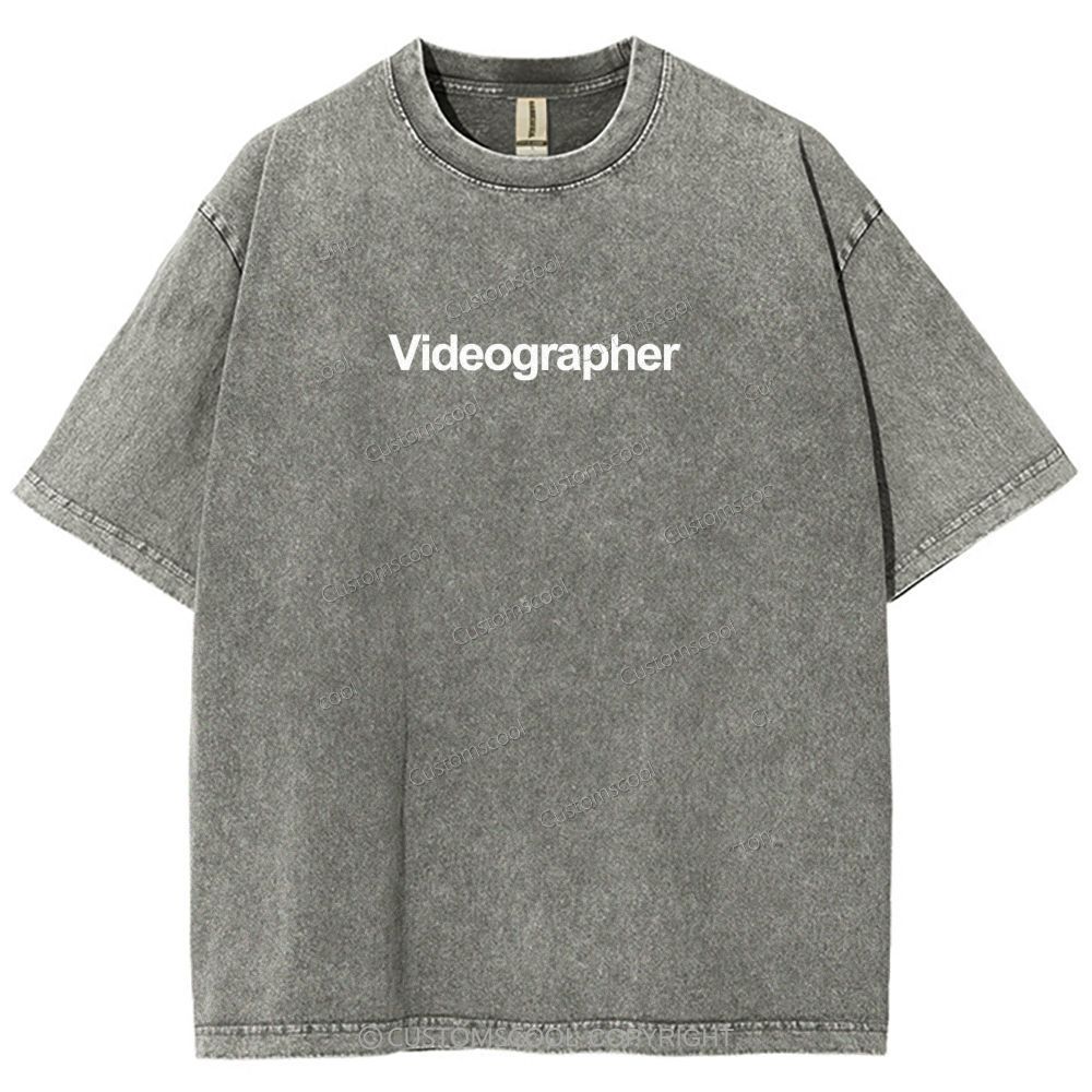 Videographer Addcustom Unisex Fit Washed T-Shirt Customscool