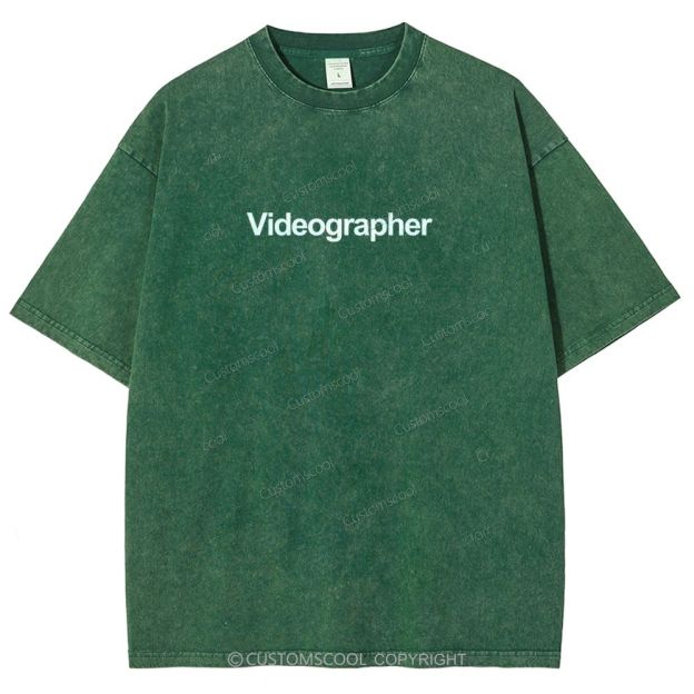 Videographer Addcustom Unisex Fit Washed T-Shirt Customscool