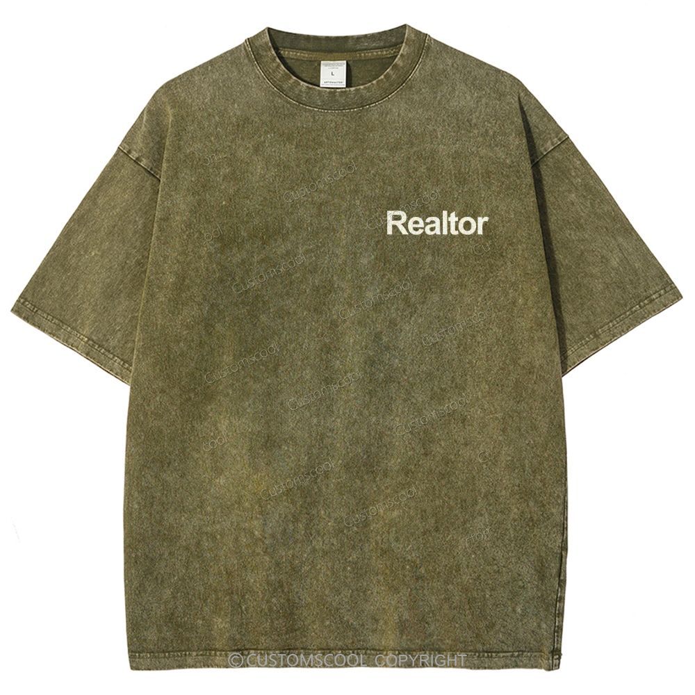 Realtor Addcustom Unisex Fit Washed T-Shirt Customscool