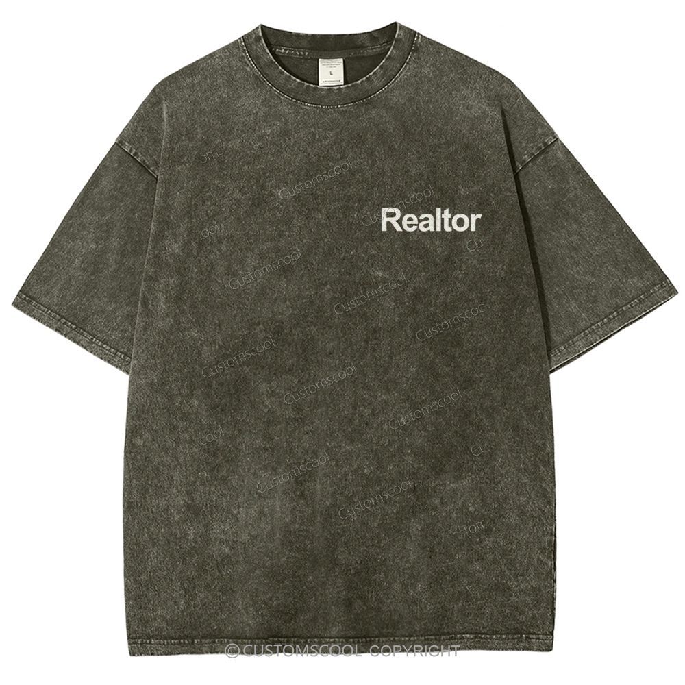 Realtor Addcustom Unisex Fit Washed T-Shirt Customscool