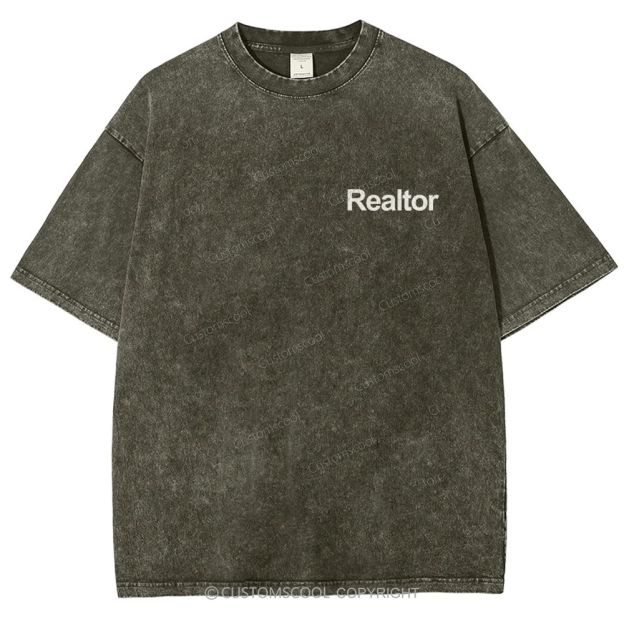 Realtor Addcustom Unisex Fit Washed T-Shirt Customscool