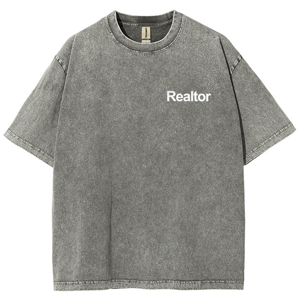 Realtor Addcustom Unisex Fit Washed T-Shirt Customscool