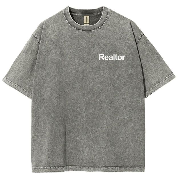 Realtor Addcustom Unisex Fit Washed T-Shirt Customscool