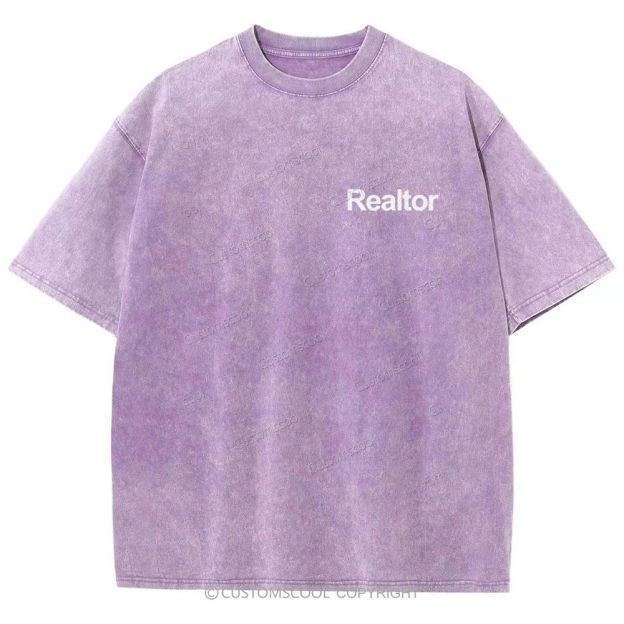 Realtor Addcustom Unisex Fit Washed T-Shirt Customscool