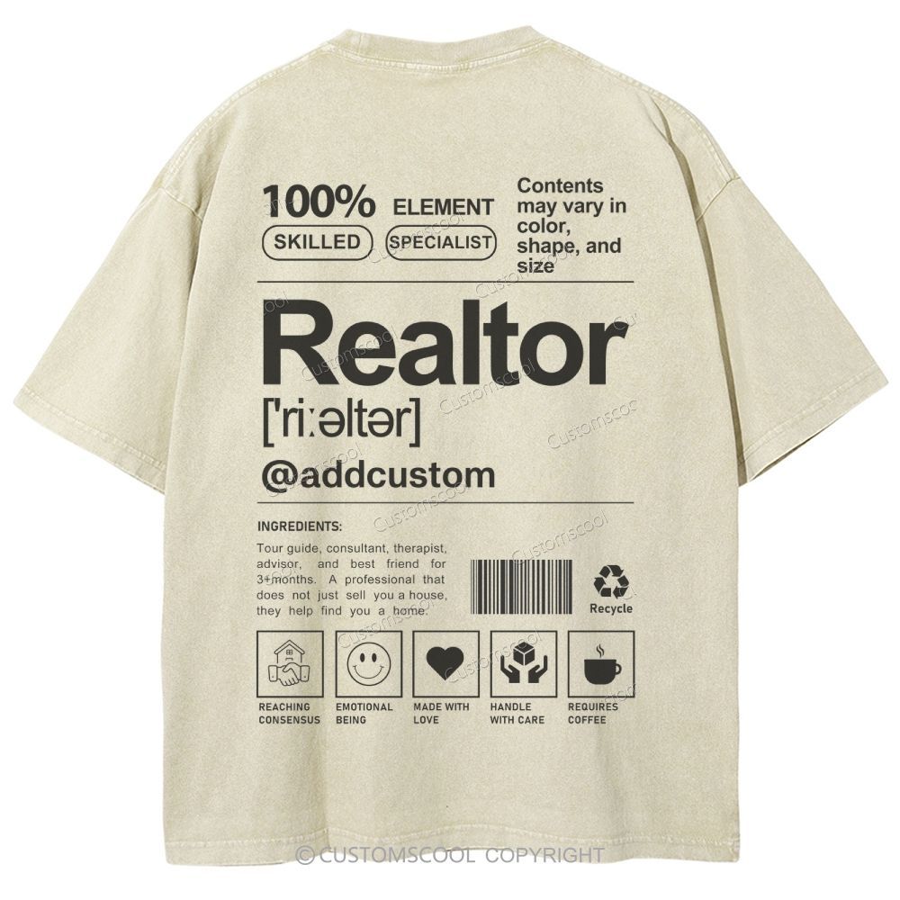 Realtor Addcustom Unisex Fit Washed T-Shirt