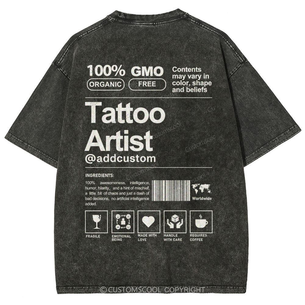Tattoo Artist Addcustom Unisex Fit Washed T-Shirt Customscool