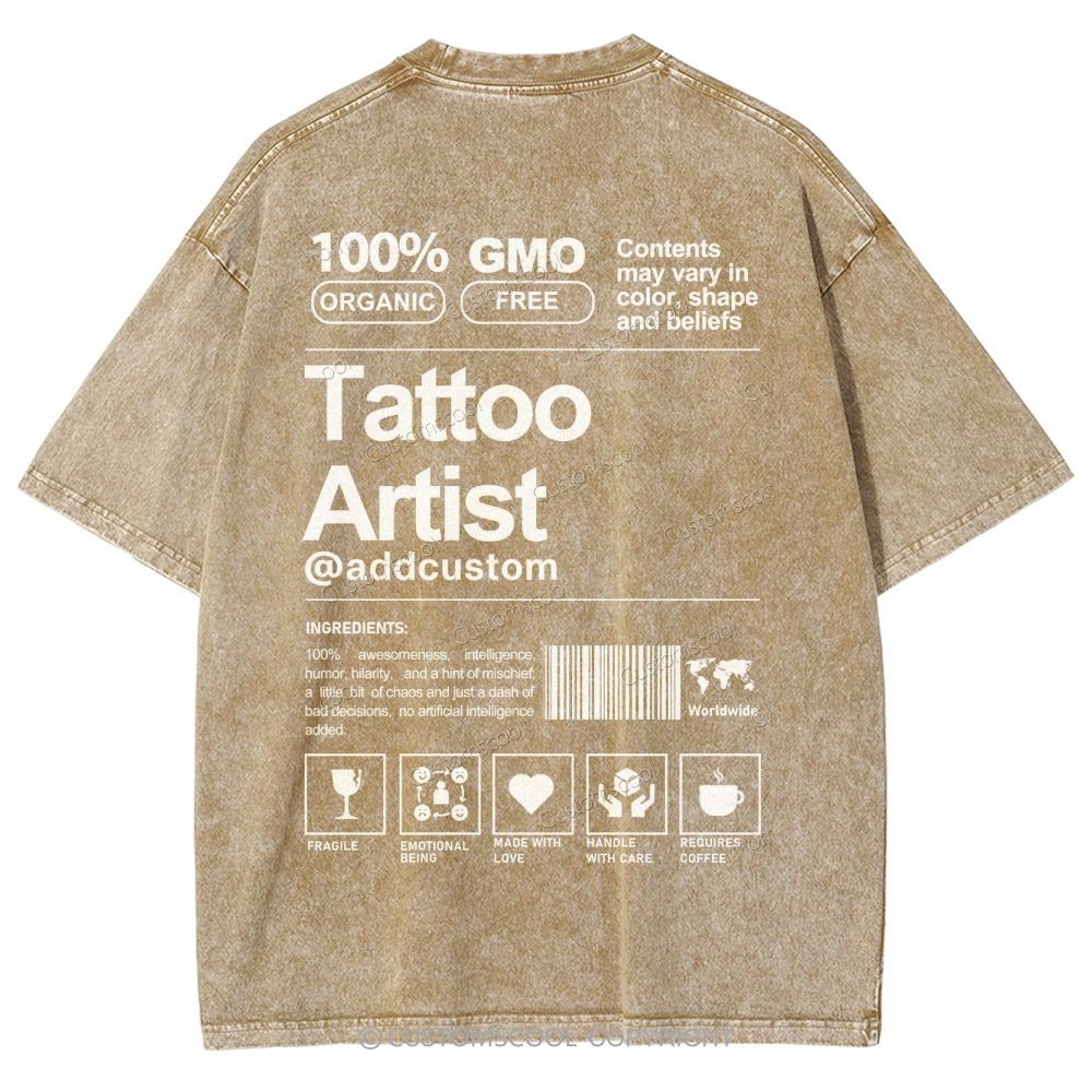 Tattoo Artist Addcustom Unisex Fit Washed T-Shirt Customscool