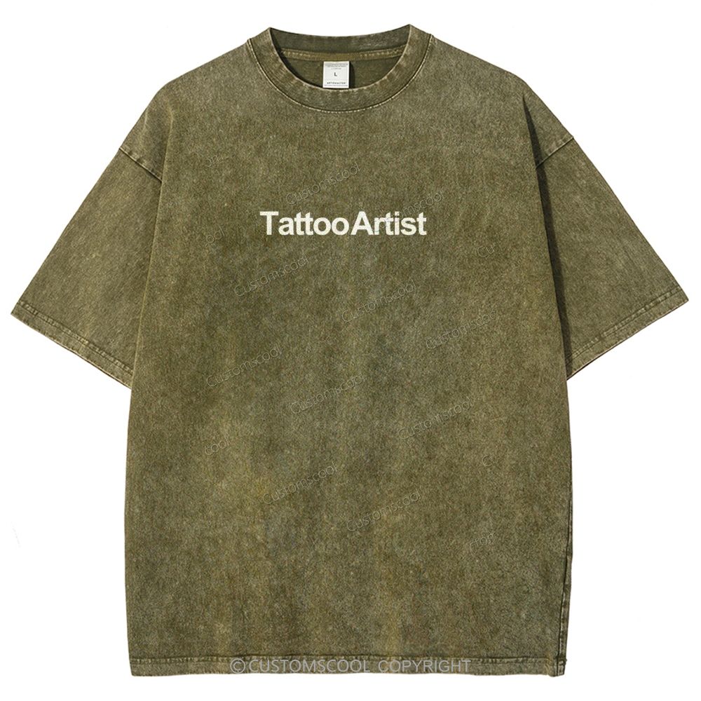 Tattoo Artist Addcustom Unisex Fit Washed T-Shirt Customscool