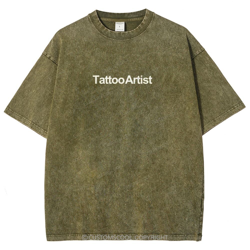 Tattoo Artist Addcustom Unisex Fit Washed T-Shirt Customscool