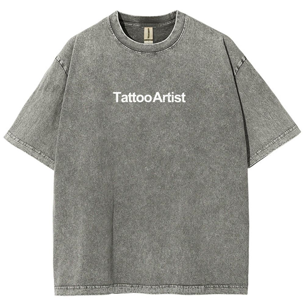 Tattoo Artist Addcustom Unisex Fit Washed T-Shirt Customscool