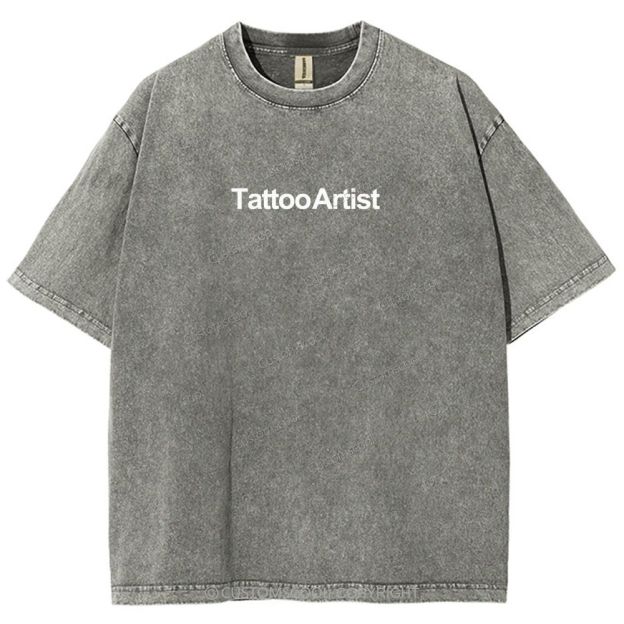 Tattoo Artist Addcustom Unisex Fit Washed T-Shirt Customscool