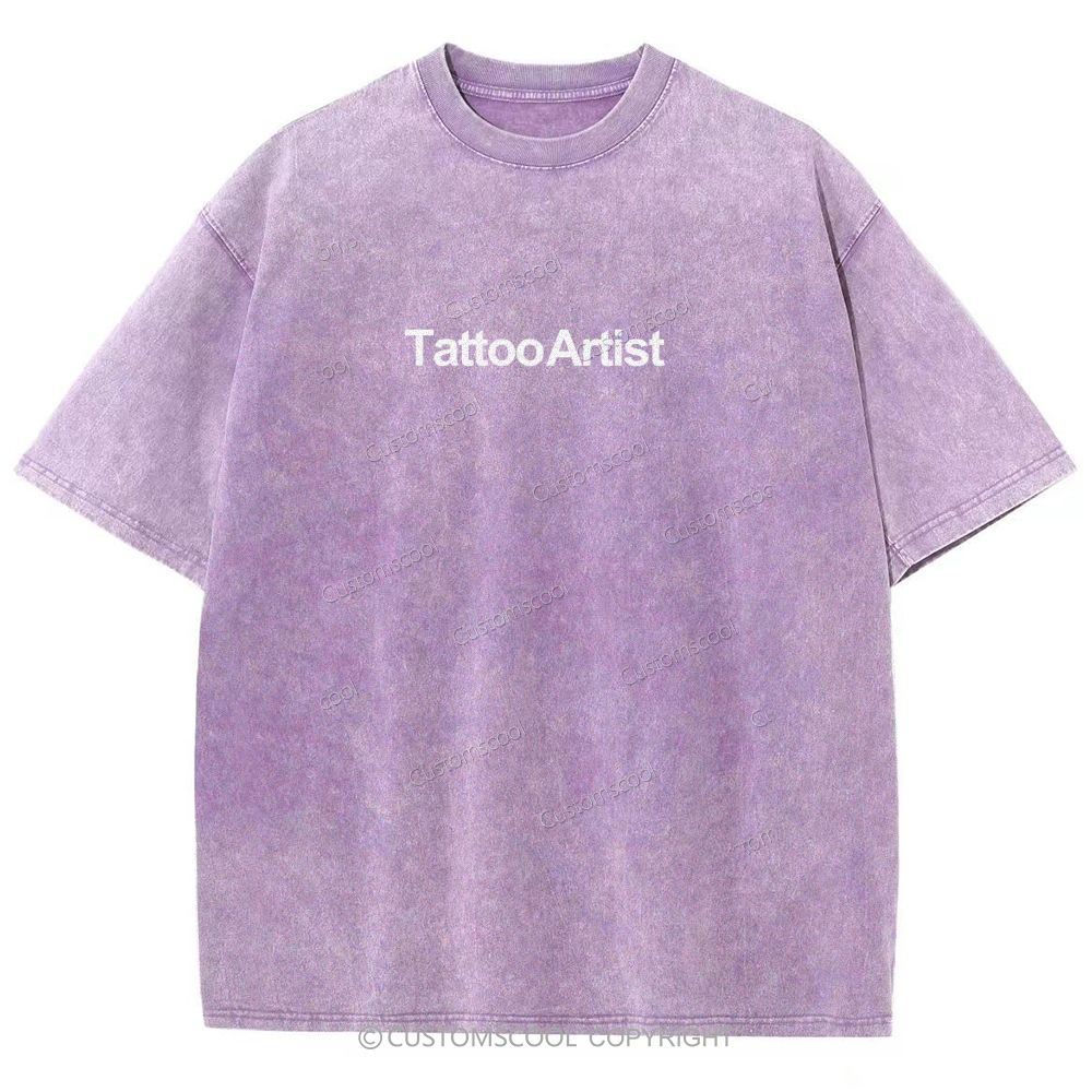 Tattoo Artist Addcustom Unisex Fit Washed T-Shirt Customscool