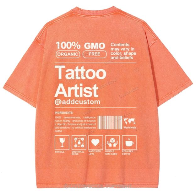 Tattoo Artist Addcustom Unisex Fit Washed T-Shirt Customscool