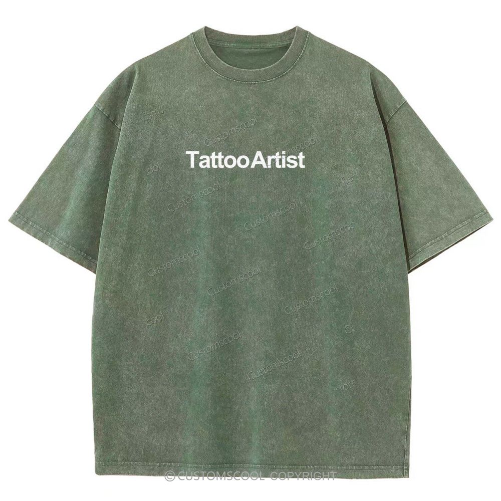 Tattoo Artist Addcustom Unisex Fit Washed T-Shirt Customscool