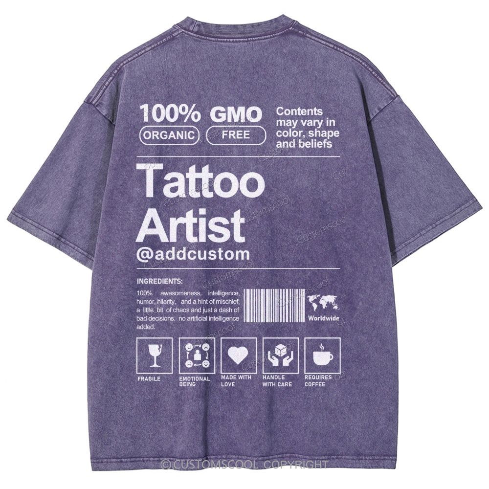 Tattoo Artist Addcustom Unisex Fit Washed T-Shirt Customscool