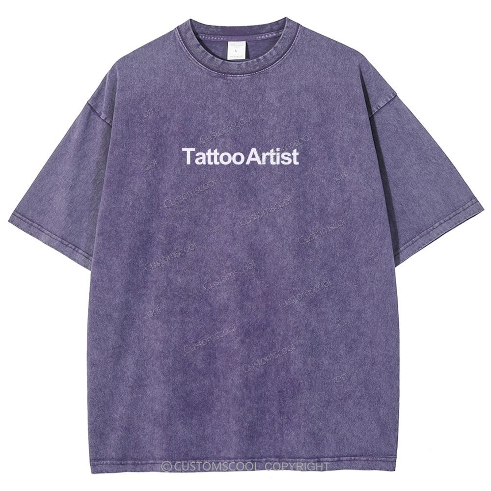 Tattoo Artist Addcustom Unisex Fit Washed T-Shirt Customscool