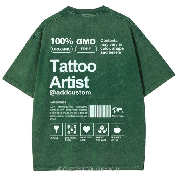 Tattoo Artist Addcustom Unisex Fit Washed T-Shirt Customscool