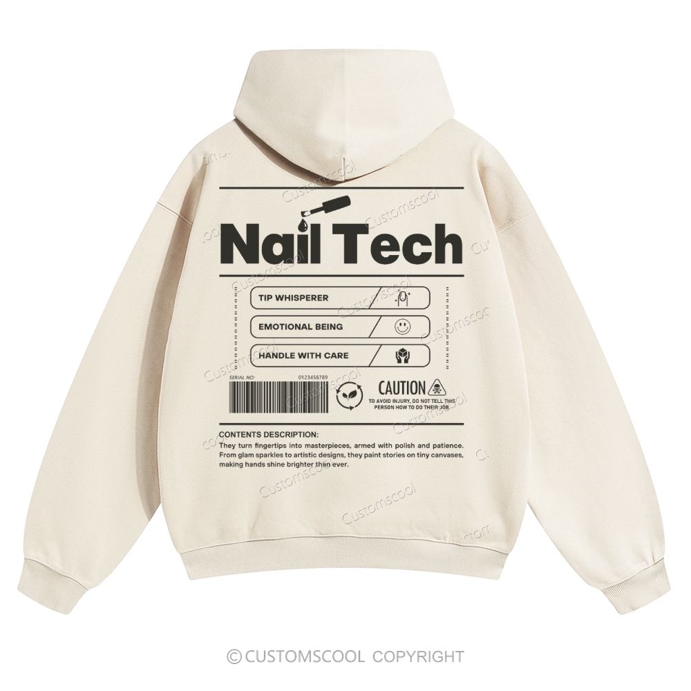 Nail Tech Solid Color Hoodie Customscool