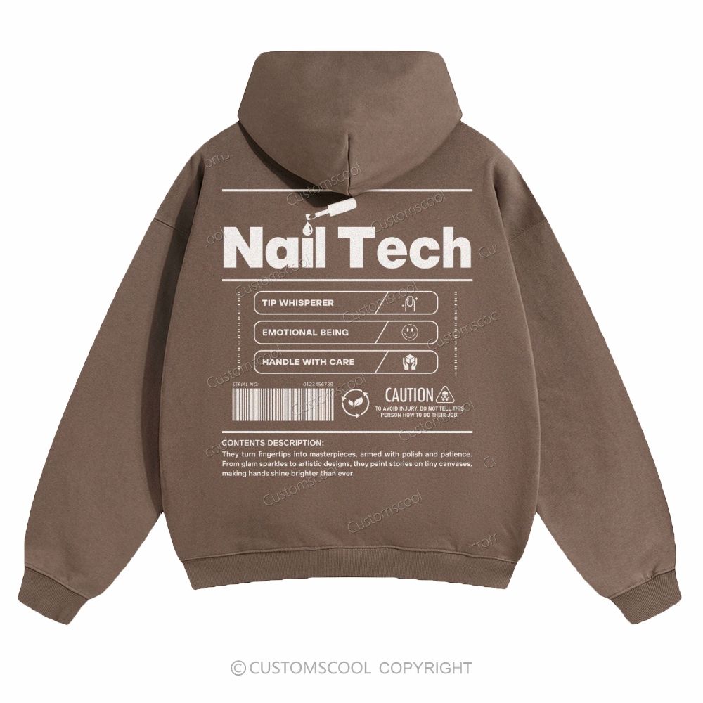 Nail Tech Solid Color Hoodie Customscool