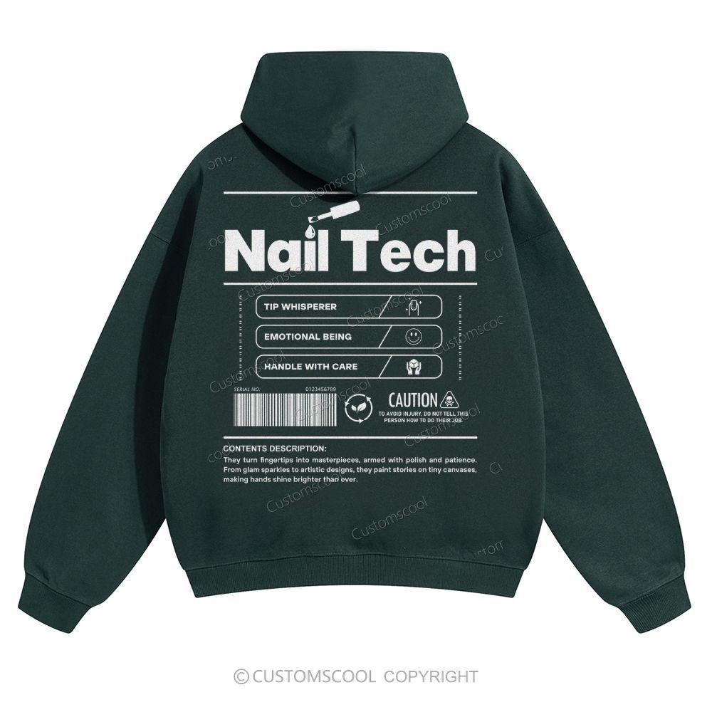Nail Tech Solid Color Hoodie Customscool
