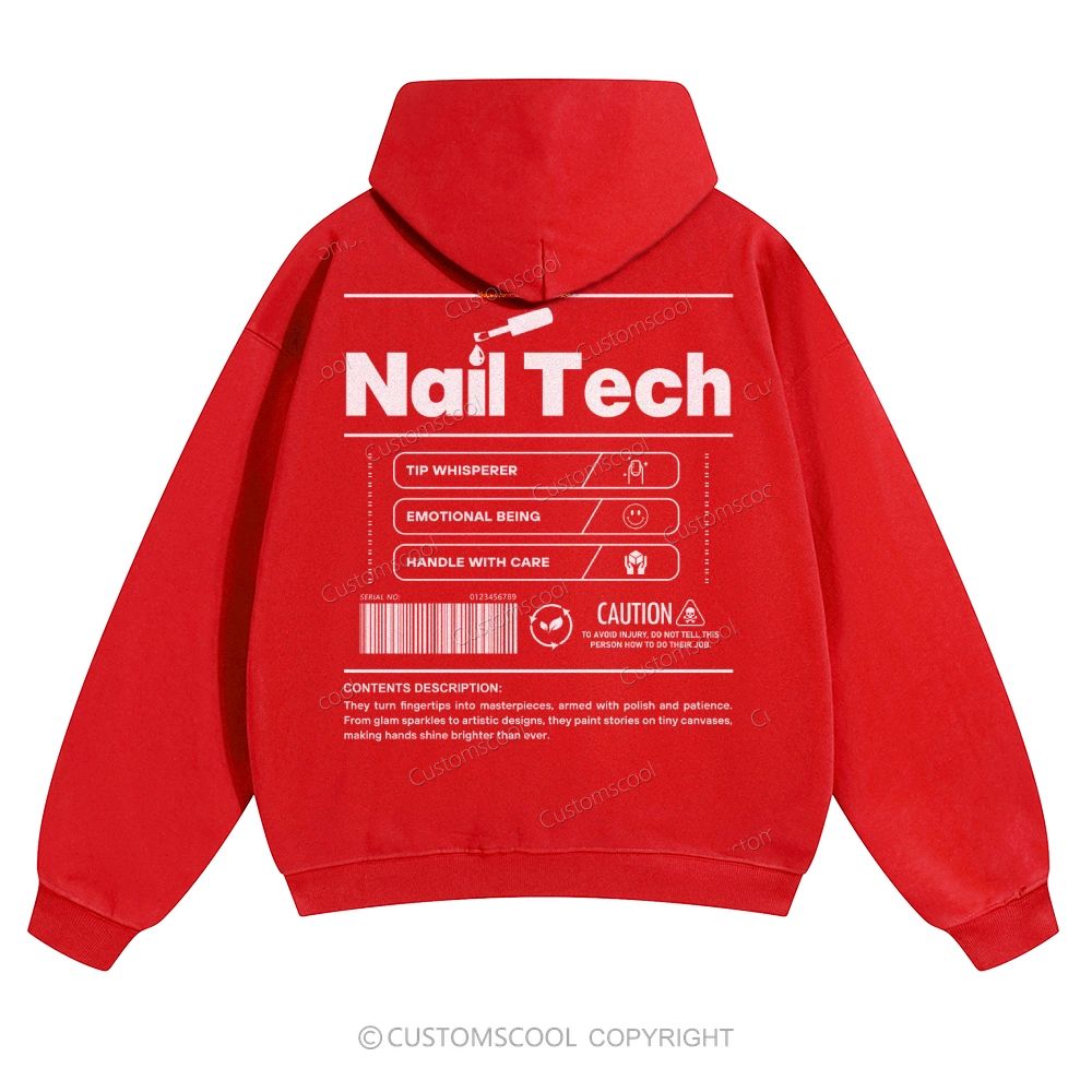 Nail Tech Solid Color Hoodie Customscool
