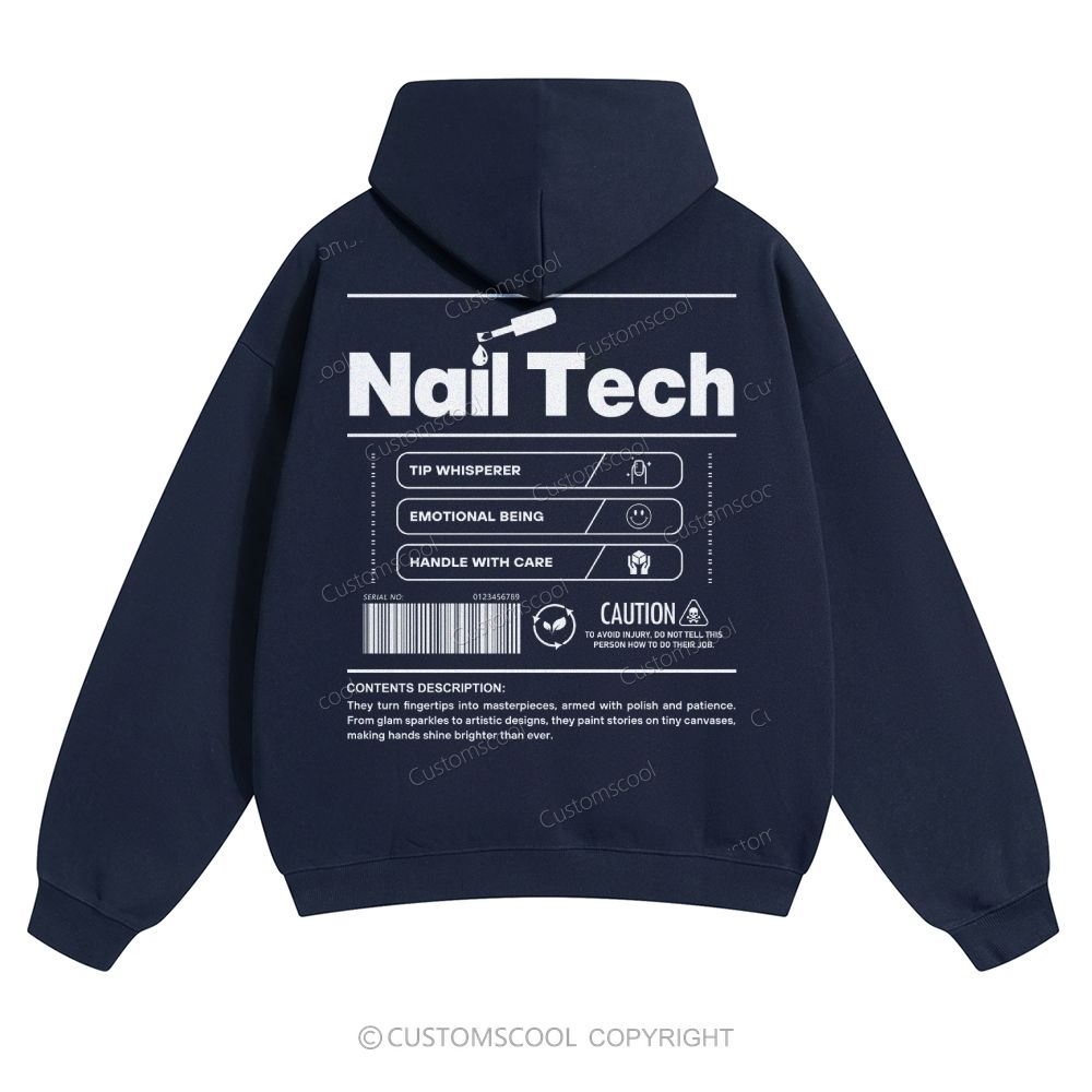 Nail Tech Solid Color Hoodie Customscool