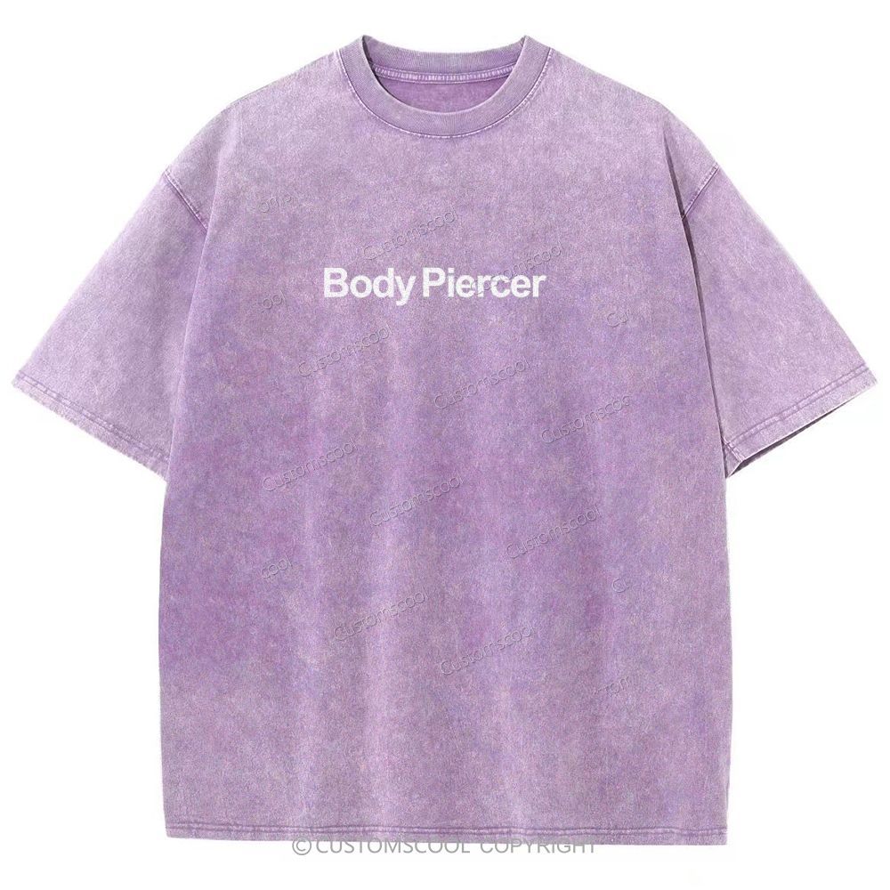 Body Piercer Addcustom QR Code Unisex Fit Washed T-Shirt Customscool