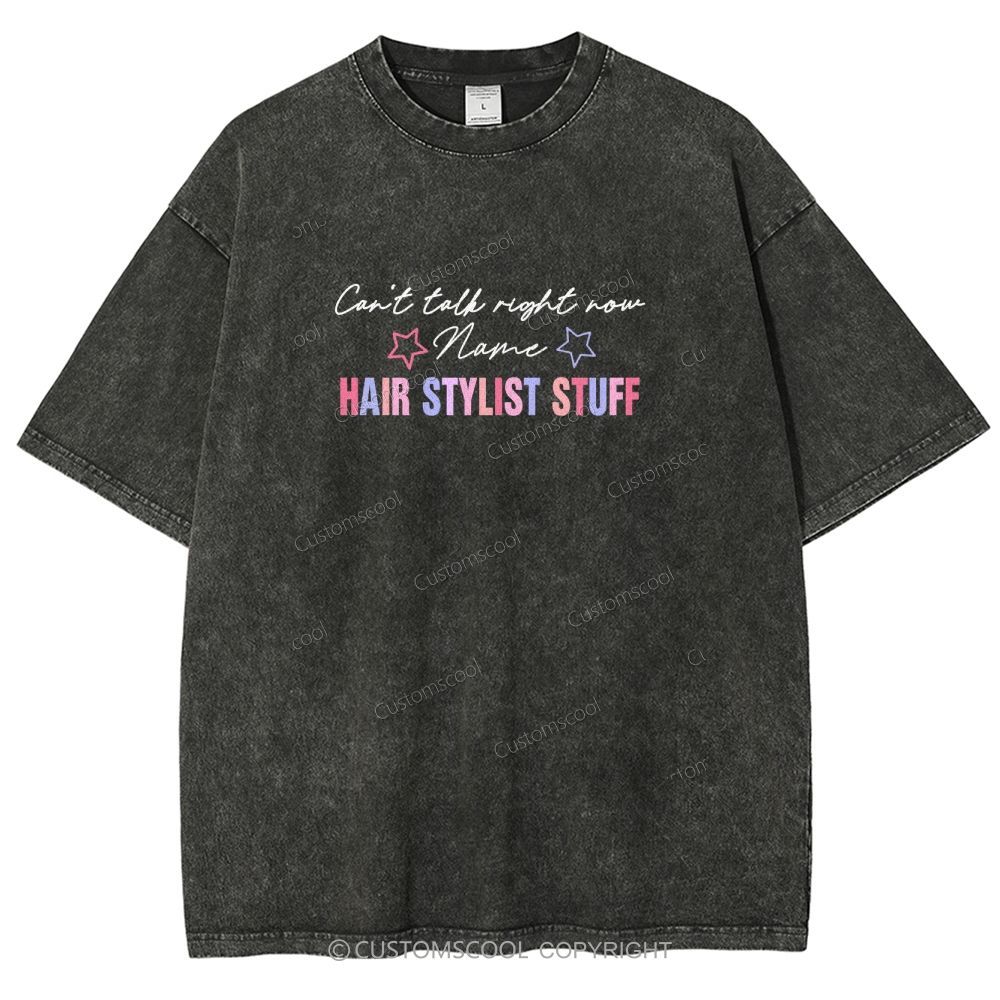 Comb Scissors Hair Dryer Addcustom Unisex Fit Washed T-Shirt Customsco