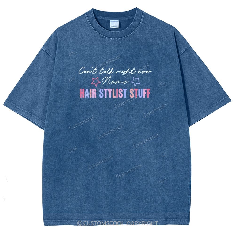 Comb Scissors Hair Dryer Addcustom Unisex Fit Washed T-Shirt Customscool