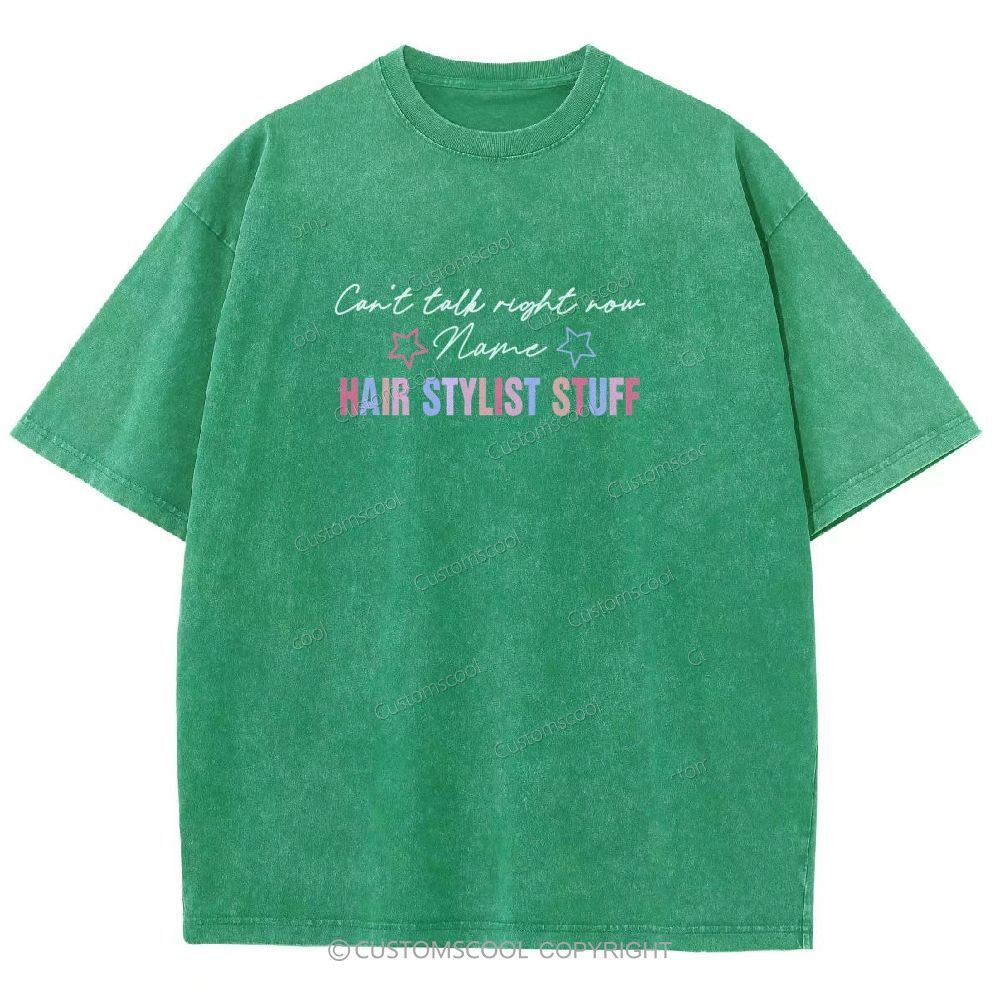 Comb Scissors Hair Dryer Addcustom Unisex Fit Washed T-Shirt Customscool